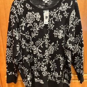 Brand New Croft Barrow Black White Sweater